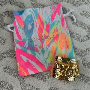 NWOT Lilly Pulitzer Gold Cheetah Cuff Bracelet